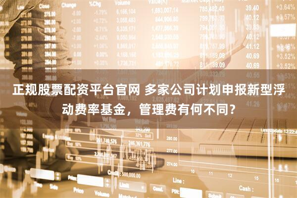正规股票配资平台官网 多家公司计划申报新型浮动费率基金，管理费有何不同？
